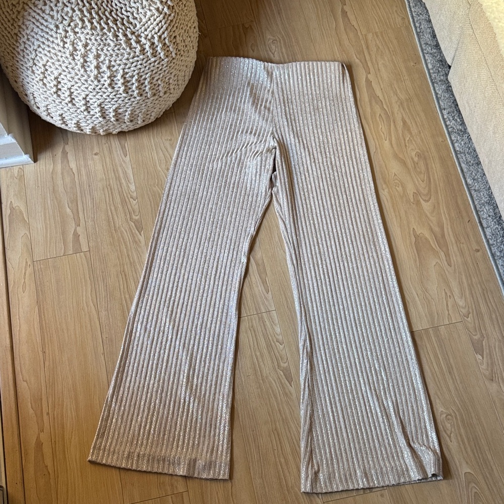 Gold Wide-Leg Pants